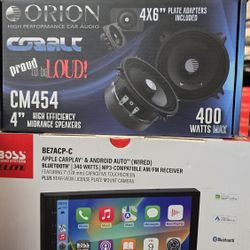Bosses Stereo Receiver Bluetooth Apple CarPlay Android AutoDigital Media And Speaker 6.5" 