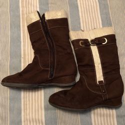 Girl Brown Wedge Boots
