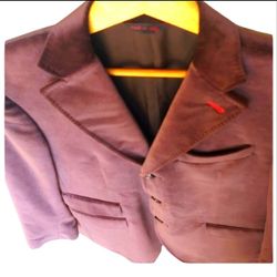 Twist 3 Button Micro-suede Vintage Sports Jacket, Brown/Burgundy, 41R