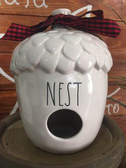 RAE DUNN ACORN NEST BIRDHOUSE