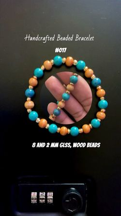 #017- 8 mm and 2 mm handcrafted beaded bracelet,