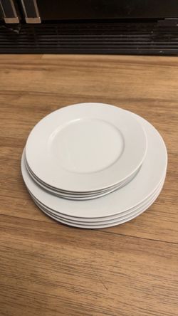 IKEA 365+ Susan Pryke White Porcelain Plates Set of 8 (4 Dinner, 4 Salad
