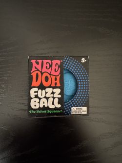 NeeDoh Fuzz Ball Blue Velvet Squeeze Squishy Fidget Toy