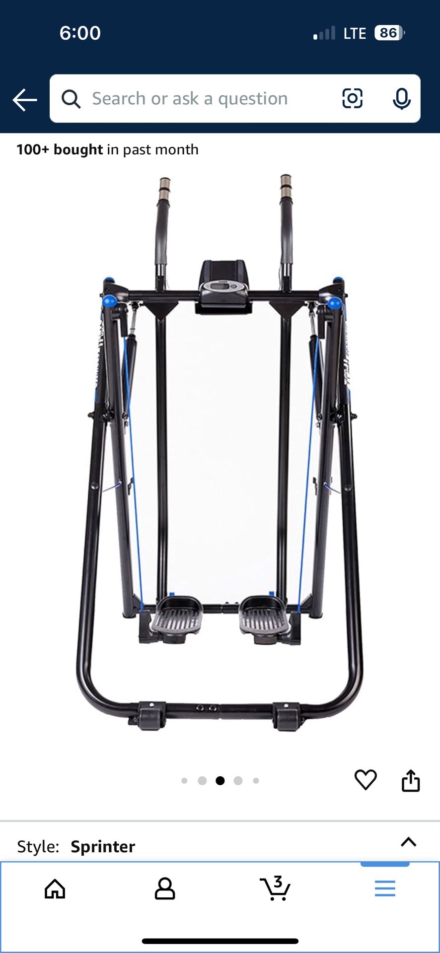Gazelle Tony Little Total Body Fitness Workout Exercise Elliptical Glider Supports 250-300lbs with Low-Impact Design for Home Gym