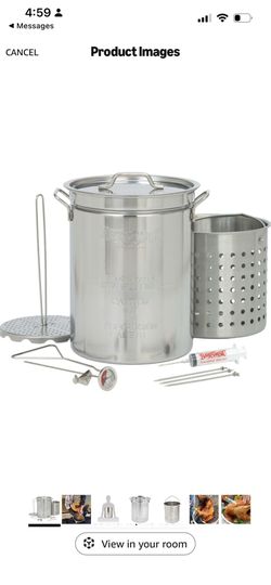 Deep fryer pot and propane burner set