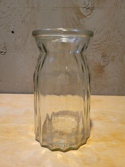 Small Clear Glass Fluted Vase