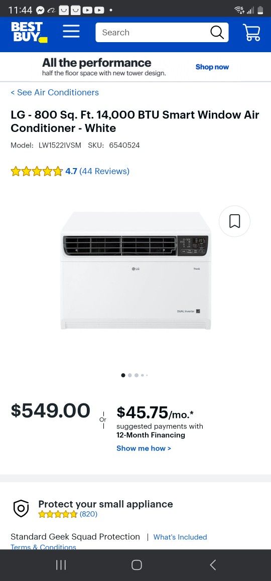 LG AIR CONDITIONER 14000 Btu