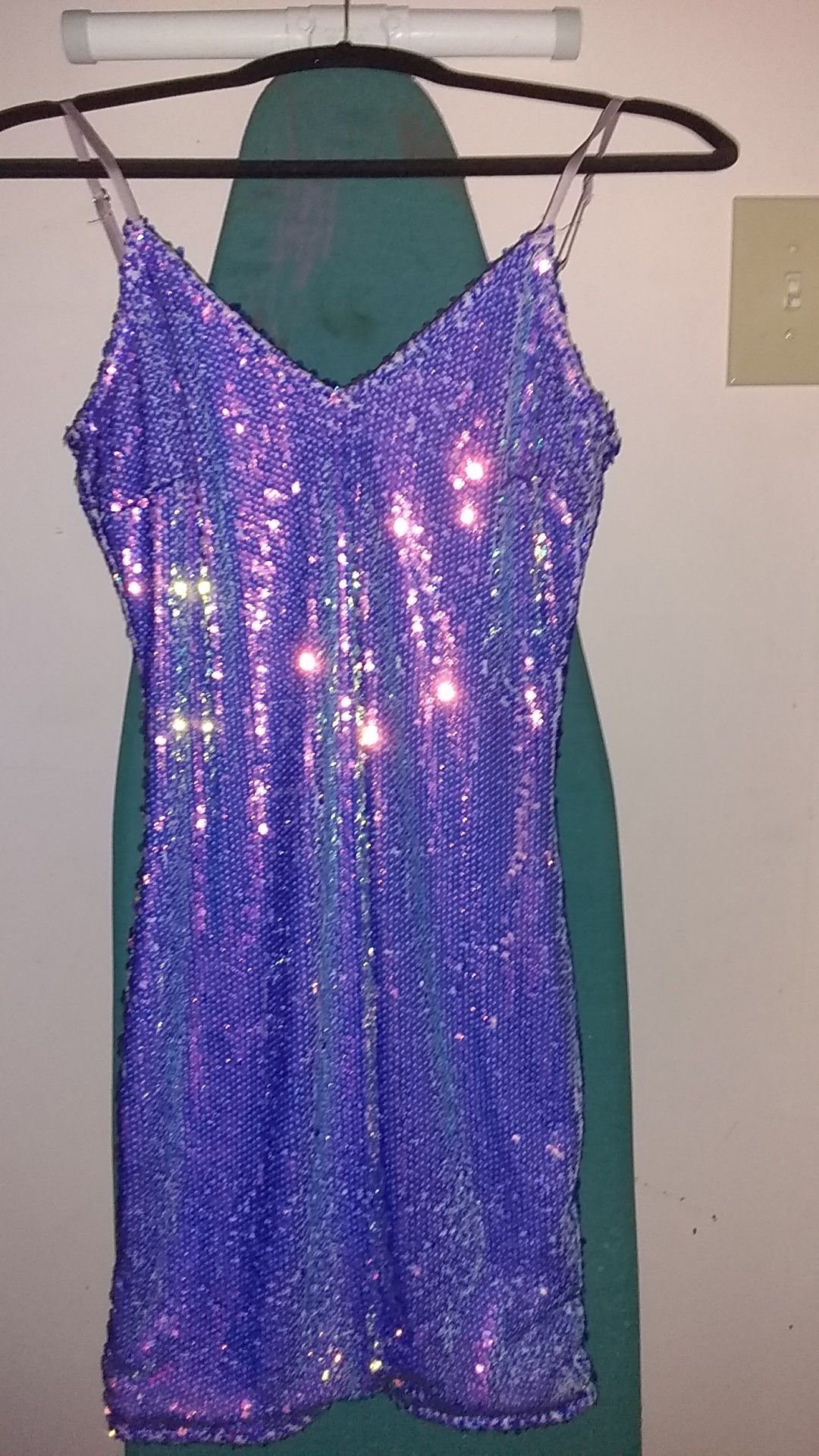 Purple sequin party dress