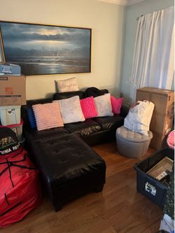 Black leather couch