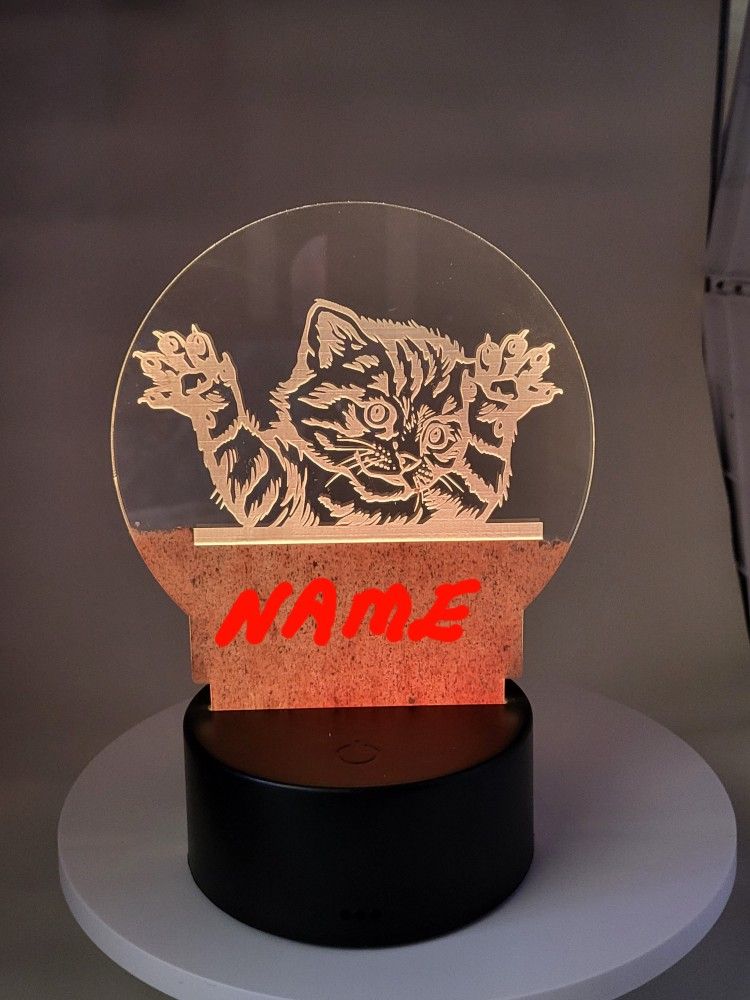 Personalized Custom Cat Breed LED Light, Night Light  