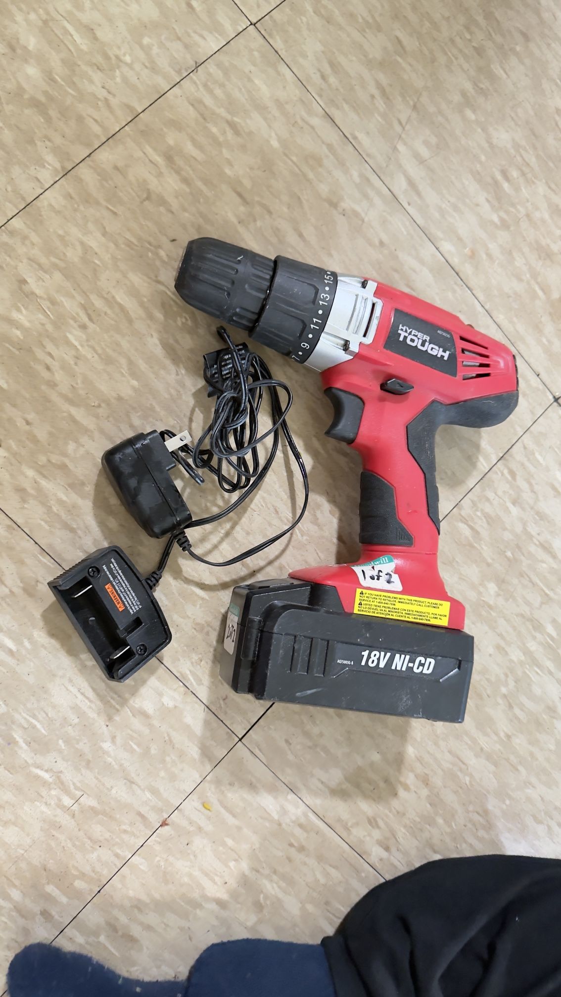 Hyper Tough 18V Cordless Drill with Charger