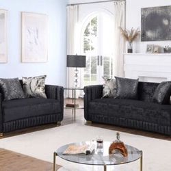 2 PC Luxury Sofa And Loveseat 