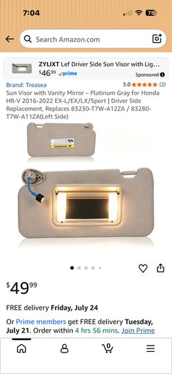 Sun visor Honda HR-V 2016-2022