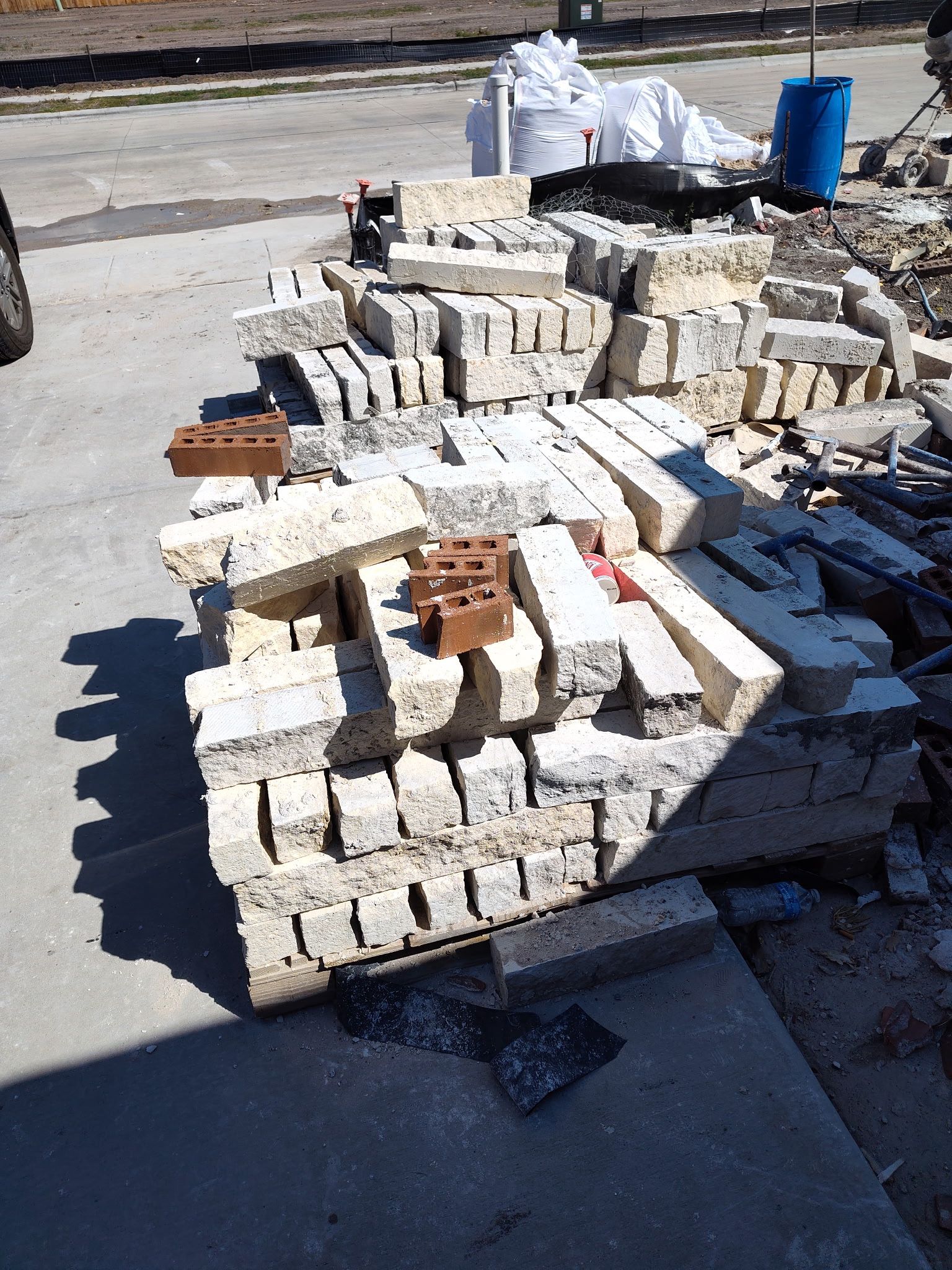 Pallets Of Limestone mixed Sizes 4”,6”,8”