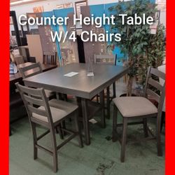😍 5pcs Counter Height Table Set 