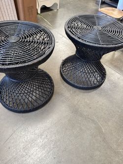 Wicker side tables