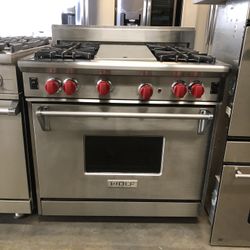 Wolf 36” Stainless Steel Gas Range Stove 