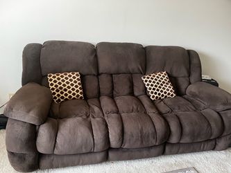 Brown Microfiber Reclining Sofa