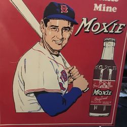 Ted Williams, Make Mine Moxie, Tin Sign,