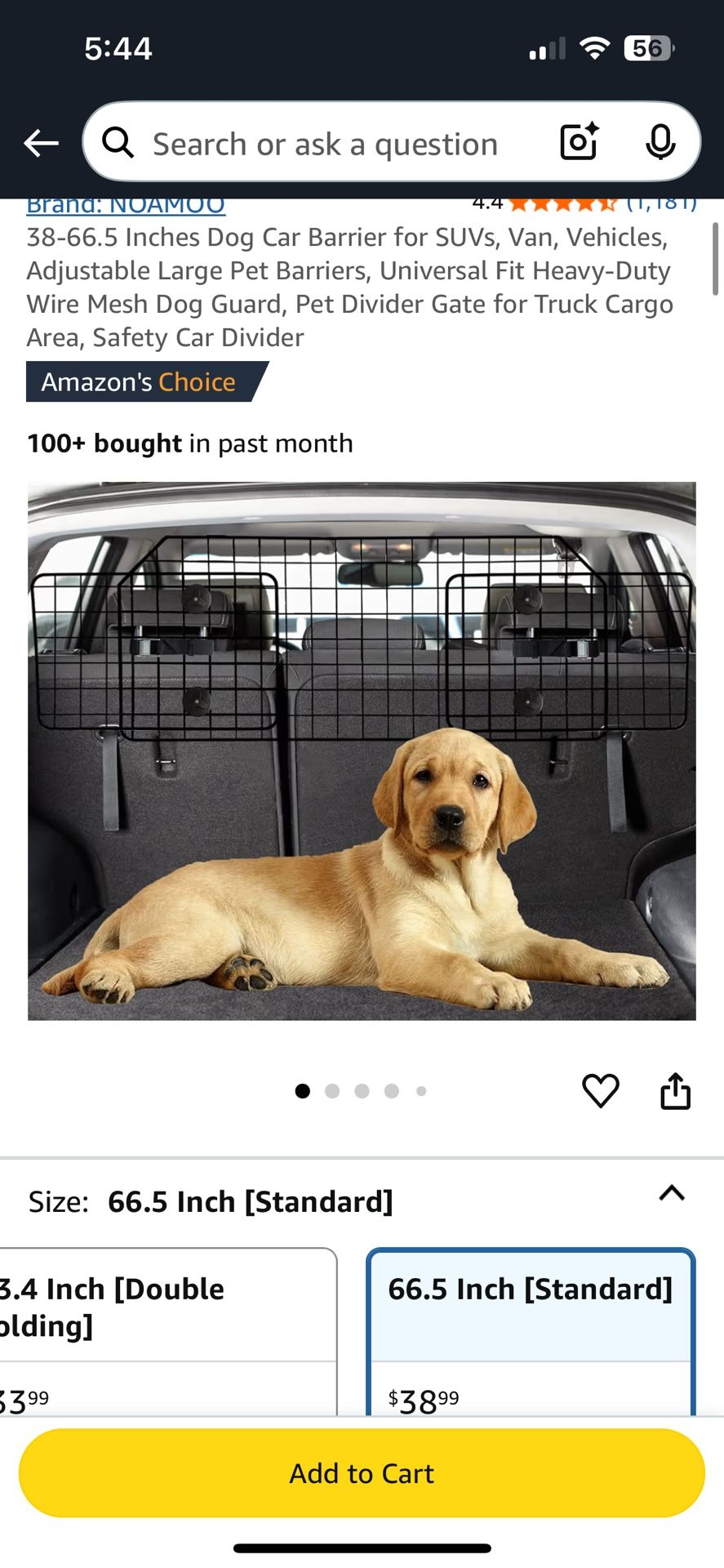 Noamoo Dog Car Barrier