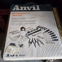 Anvil 137pc 3/8" Drive SAE and Metric Tool Kit Pliers Wrench Sockets Hammer