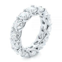 14K White Gold Round Brilliant Diamond Eternity Wedding / Anniversary Band.