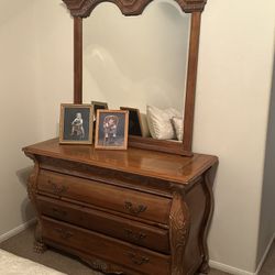 Dresser With Mirror, Armoire With Drawers, Night Stand 