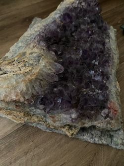 Large Raw Amethyst w Quartz Crystal
