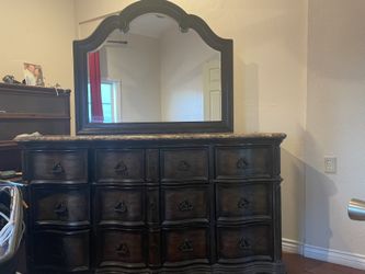 Dresser W/ Marble Top And Mirror
