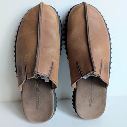 Polo Sport Ralph Lauren Men’s Brown Leather Slippers Size: Mens 9D