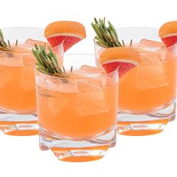 Restaurantware-Bev Tek & Ounce Rocks Glasses, 6 Heavy-Duty Cocktail Glasses - Dishwashable, Shatterproof, Clear Polycarbonate Beverage Glass, For All 
