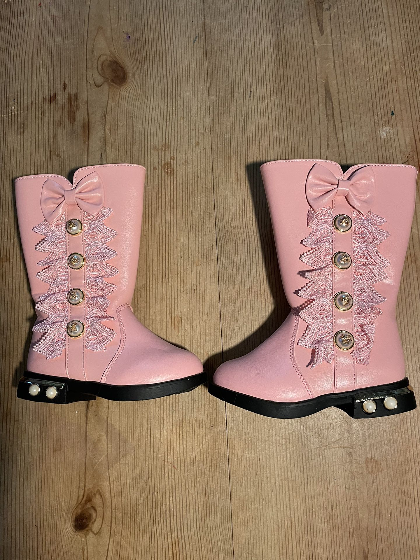 Adorable Pink Boots Girls Size 10
