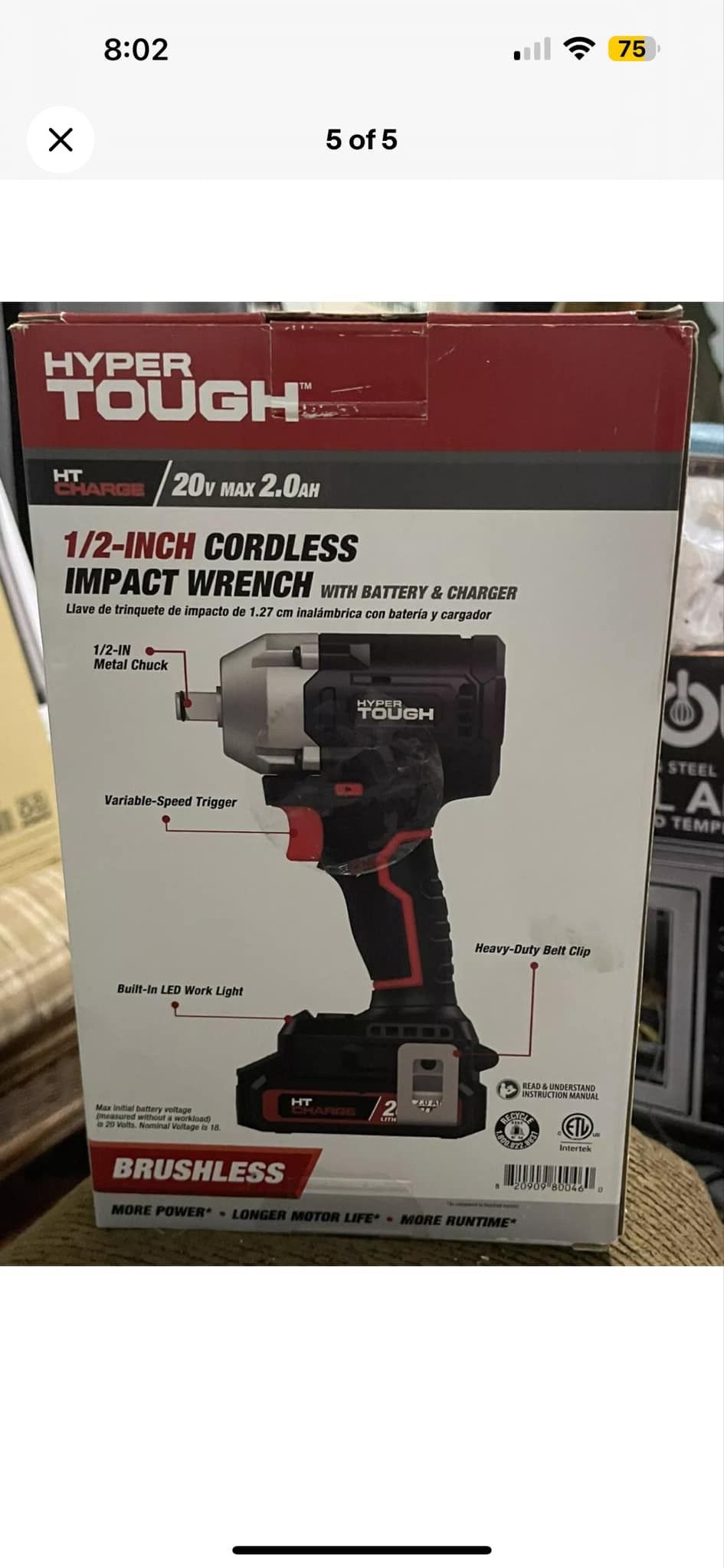 Hyper Tough Impact Wrench New In Box Original Pictures Attached Battery Charger