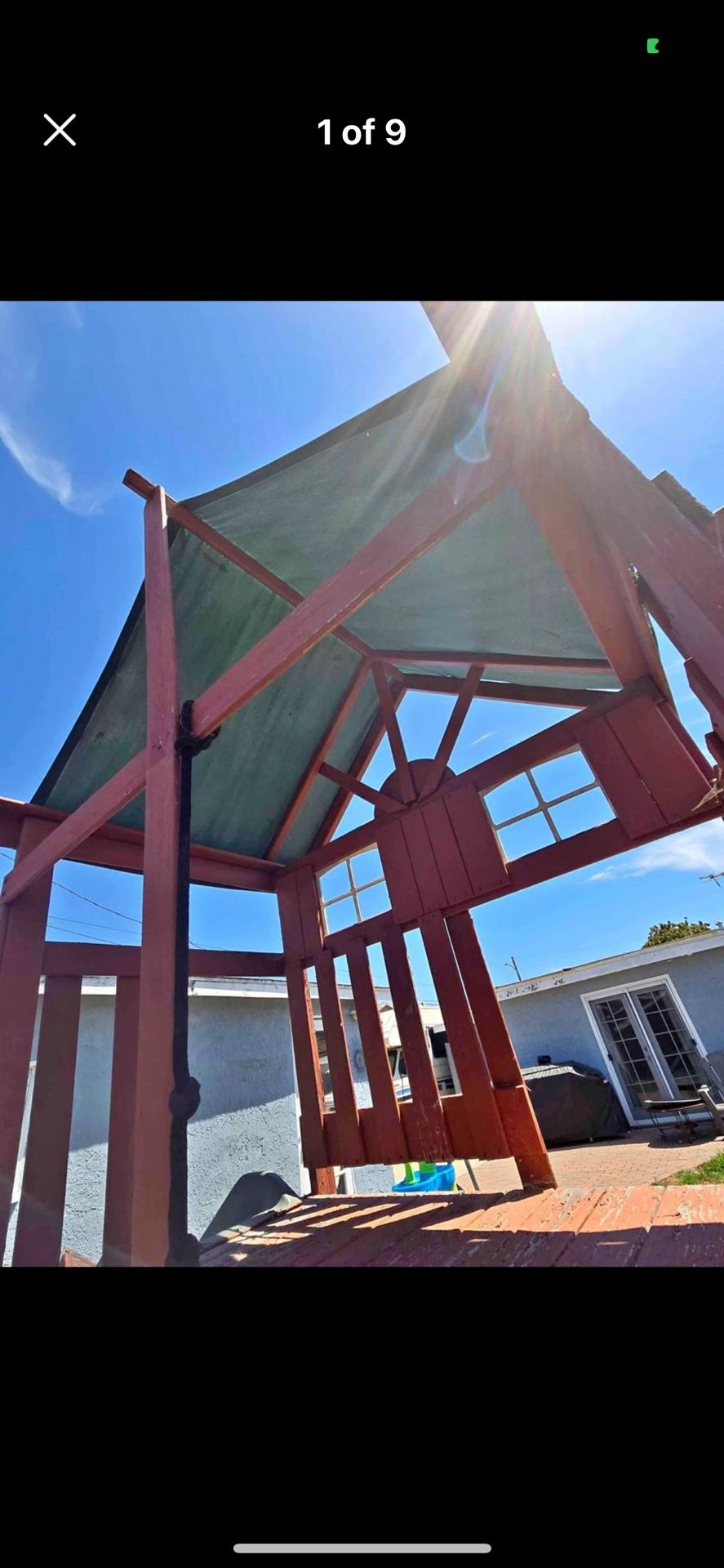 Kids Playhouse Swing Set Playground