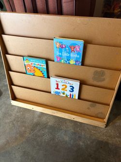 Kids Wooden Book Display Rack