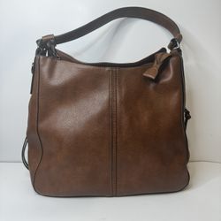 Realer Handbag Purse Hobo Bag Faux Leather Brown Tassel No Crossbody Strap