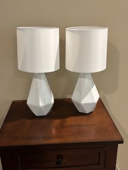 White Table Lamps (2 available) NWOT