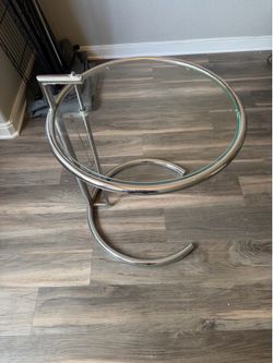 Glass and chrome side table