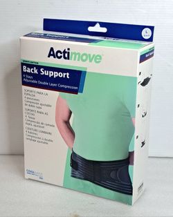 Actimove Back Support Brace 4 Stays Adjustable Compression Black New