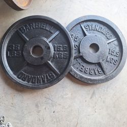 2-35 Lb Olympic Iron Plates 