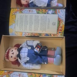 Limited edition 1997 applause inc raggedy ann and andy doll set