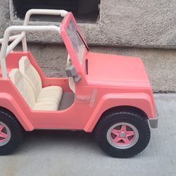 LARGE Our Generation Pink Jeep Vehicle 24" long Fits 18" American Girl Dolls