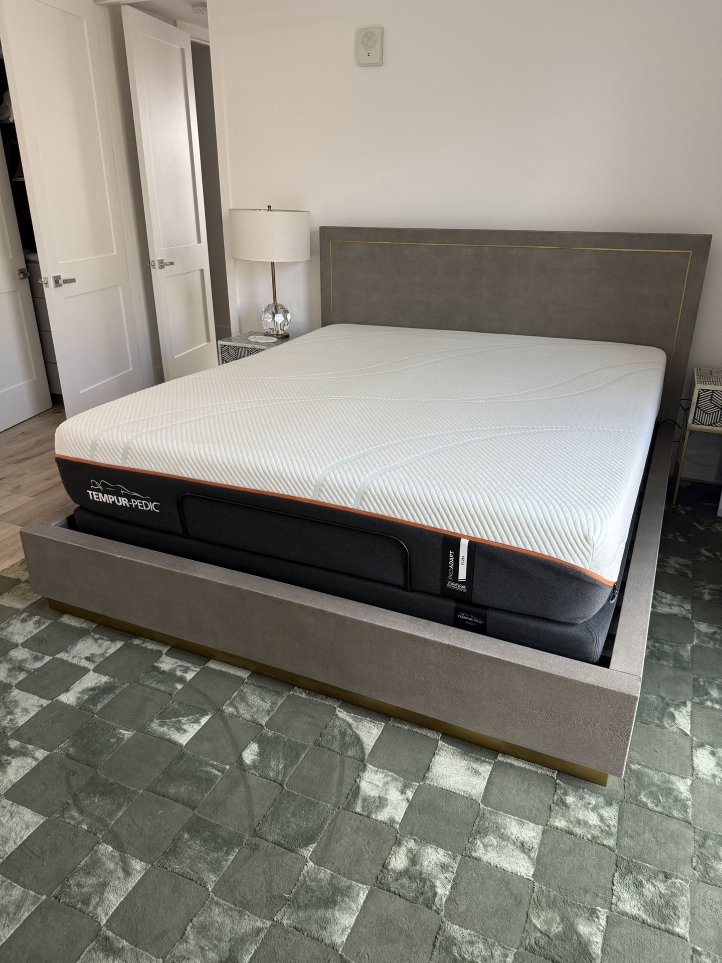 RH Modern Restoration Hardware Shagreen CA king Bed 