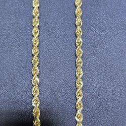 *On Sale* 14kt YG Rope Chain. (C-1) 22" 4mm SOLID. ASK FOR RYAN. #(contact info removed)27