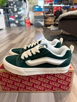 Women's Vans Knu Skool Shoes - Pine Grove Suede Green Sneakers - Size 7.5