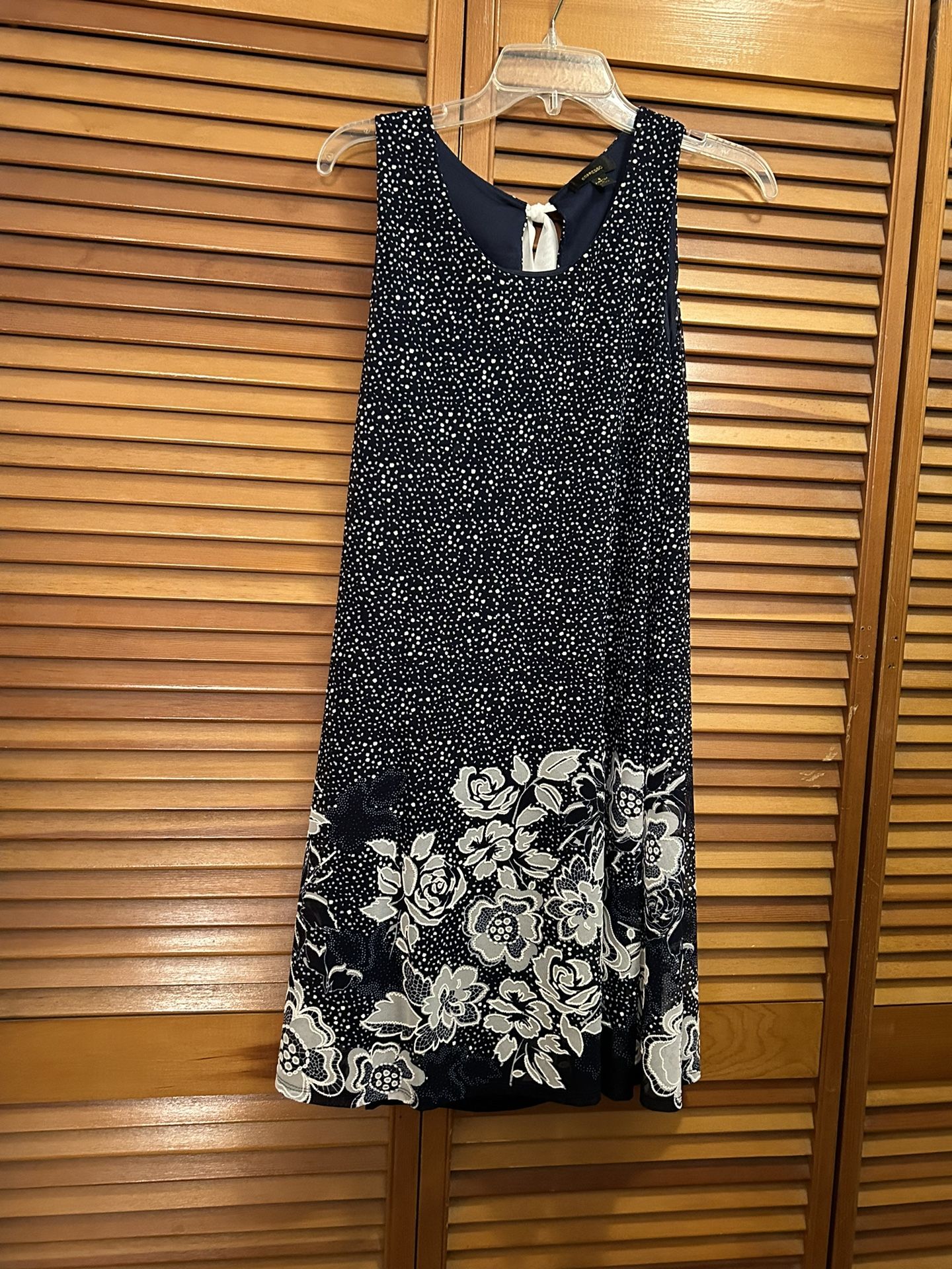 Blue And White Embroidered Dress