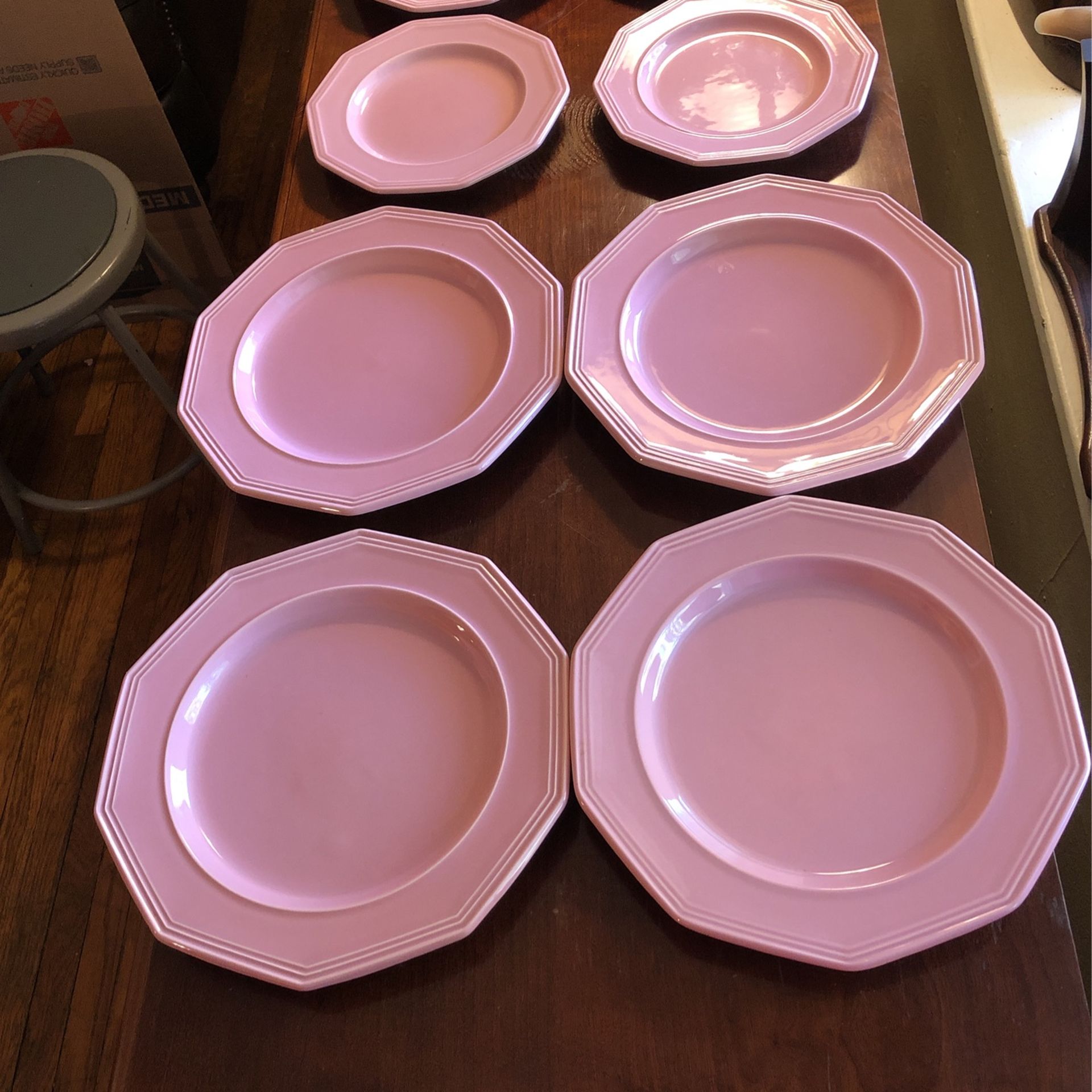 SIC Pink Dinnerware  MCM 12pc