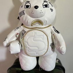 Spray Ground Teddy Bear Backpack- WHITE