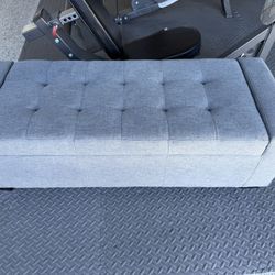 Grey Storage Ottoman 