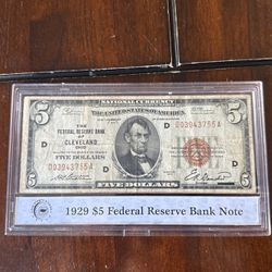 1929 Five Dollar Bill 